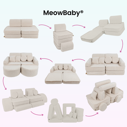 MeowBaby.de MeowBaby Spielsofa Mini Max Bearly Soft Teddy Edition