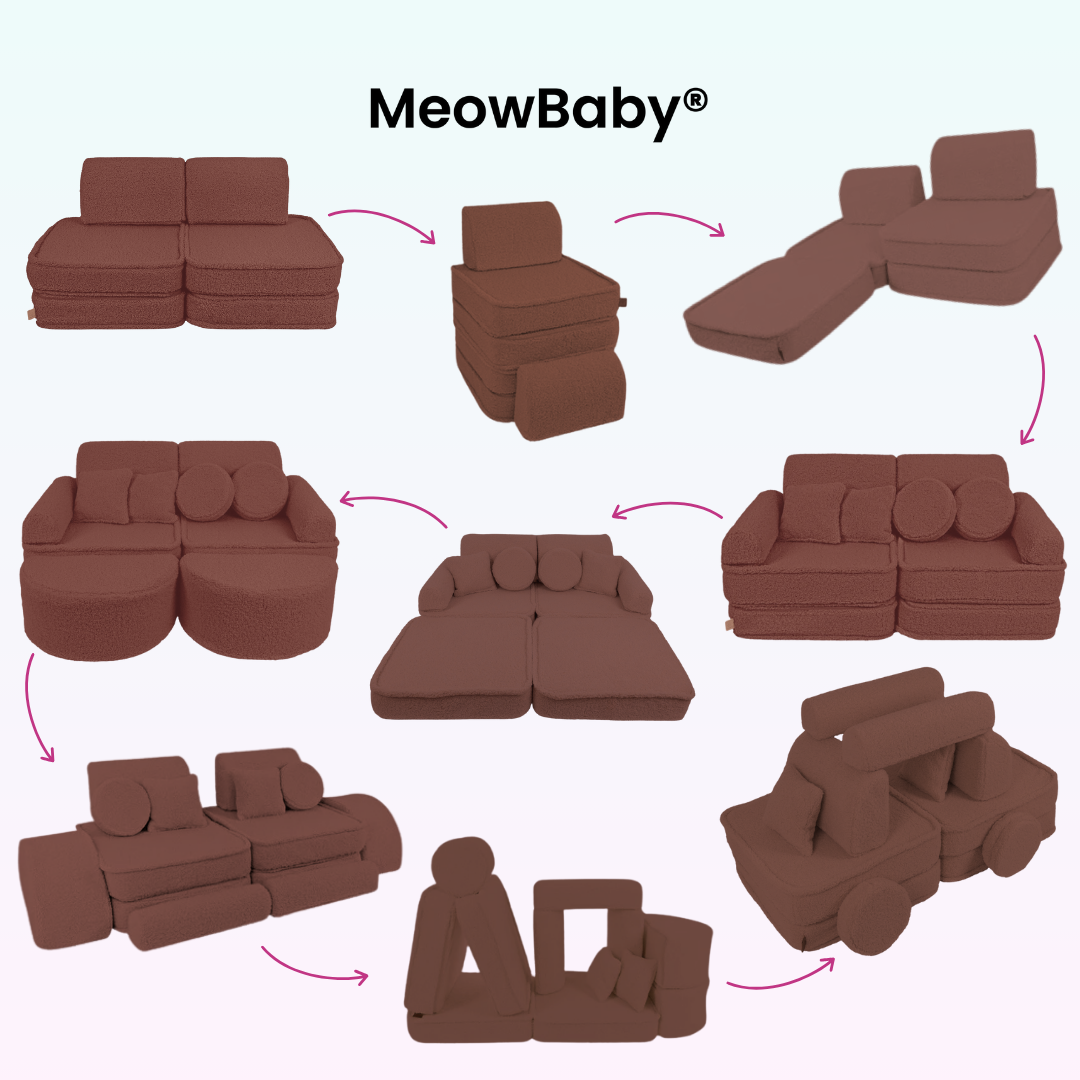MeowBaby.de MeowBaby Spielsofa Mini Max Bearly Soft Teddy Edition