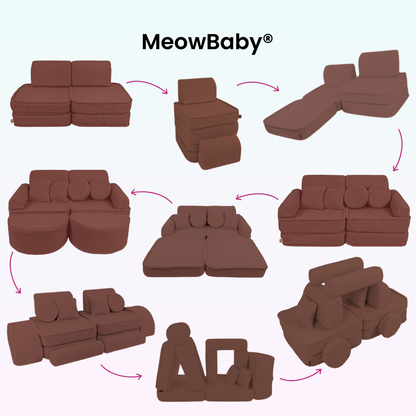 MeowBaby.de MeowBaby Spielsofa Mini Max Bearly Soft Teddy Edition