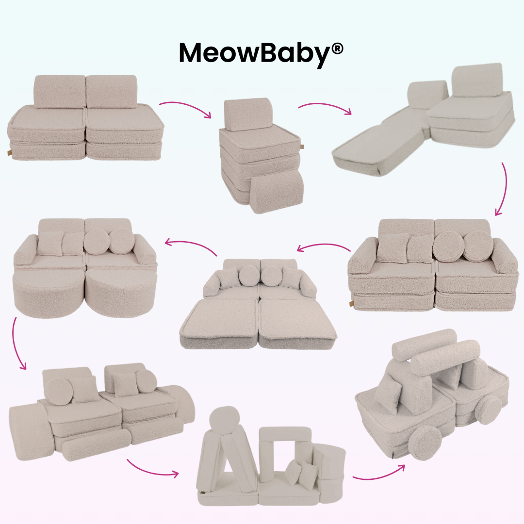 MeowBaby.de MeowBaby Spielsofa Mini Max Bearly Soft Teddy Edition