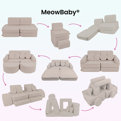 MeowBaby.de MeowBaby Spielsofa Mini Max Bearly Soft Teddy Edition