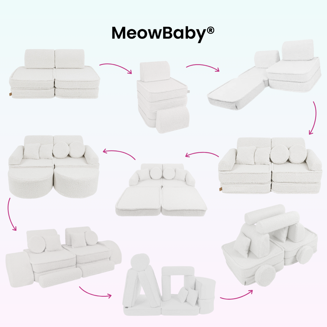 MeowBaby.de MeowBaby Spielsofa Mini Max Bearly Soft Teddy Edition