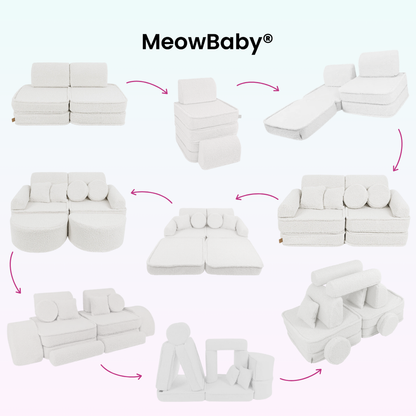 MeowBaby.de MeowBaby Spielsofa Mini Max Bearly Soft Teddy Edition