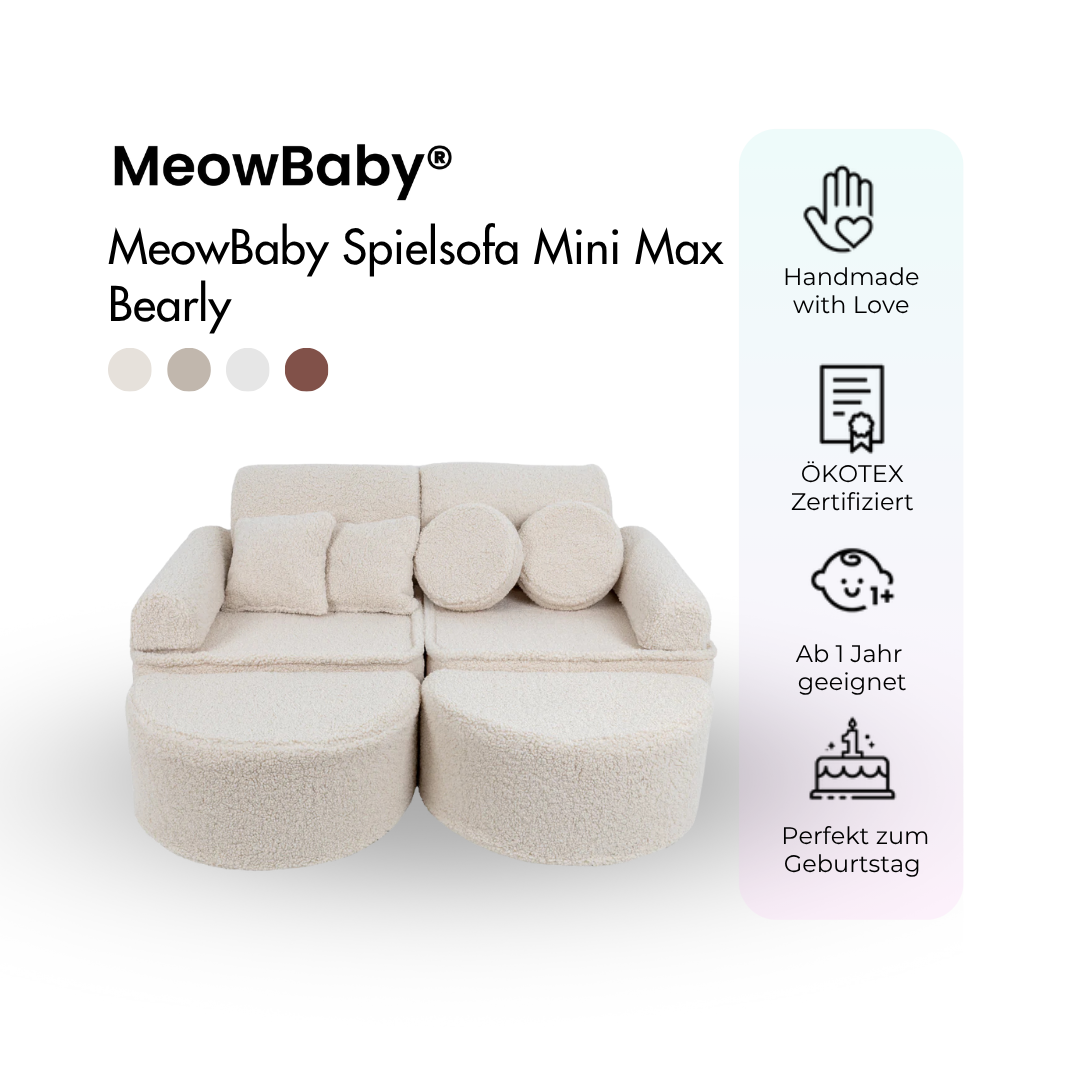 MeowBaby.de MeowBaby Spielsofa Mini Max Bearly Soft Teddy Edition
