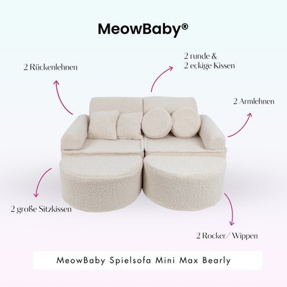 MeowBaby.de MeowBaby Spielsofa Mini Max Bearly Soft Teddy Edition