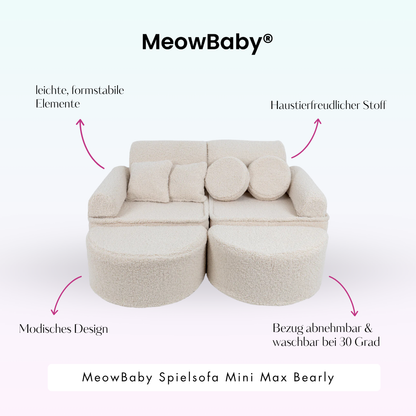 MeowBaby.de MeowBaby Spielsofa Mini Max Bearly Soft Teddy Edition