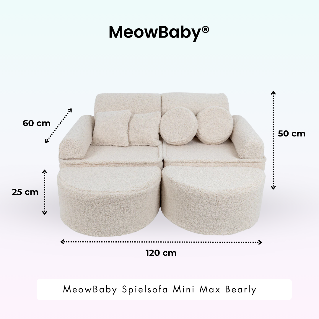MeowBaby.de MeowBaby Spielsofa Mini Max Bearly Soft Teddy Edition