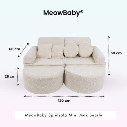 MeowBaby.de MeowBaby Spielsofa Mini Max Bearly Soft Teddy Edition