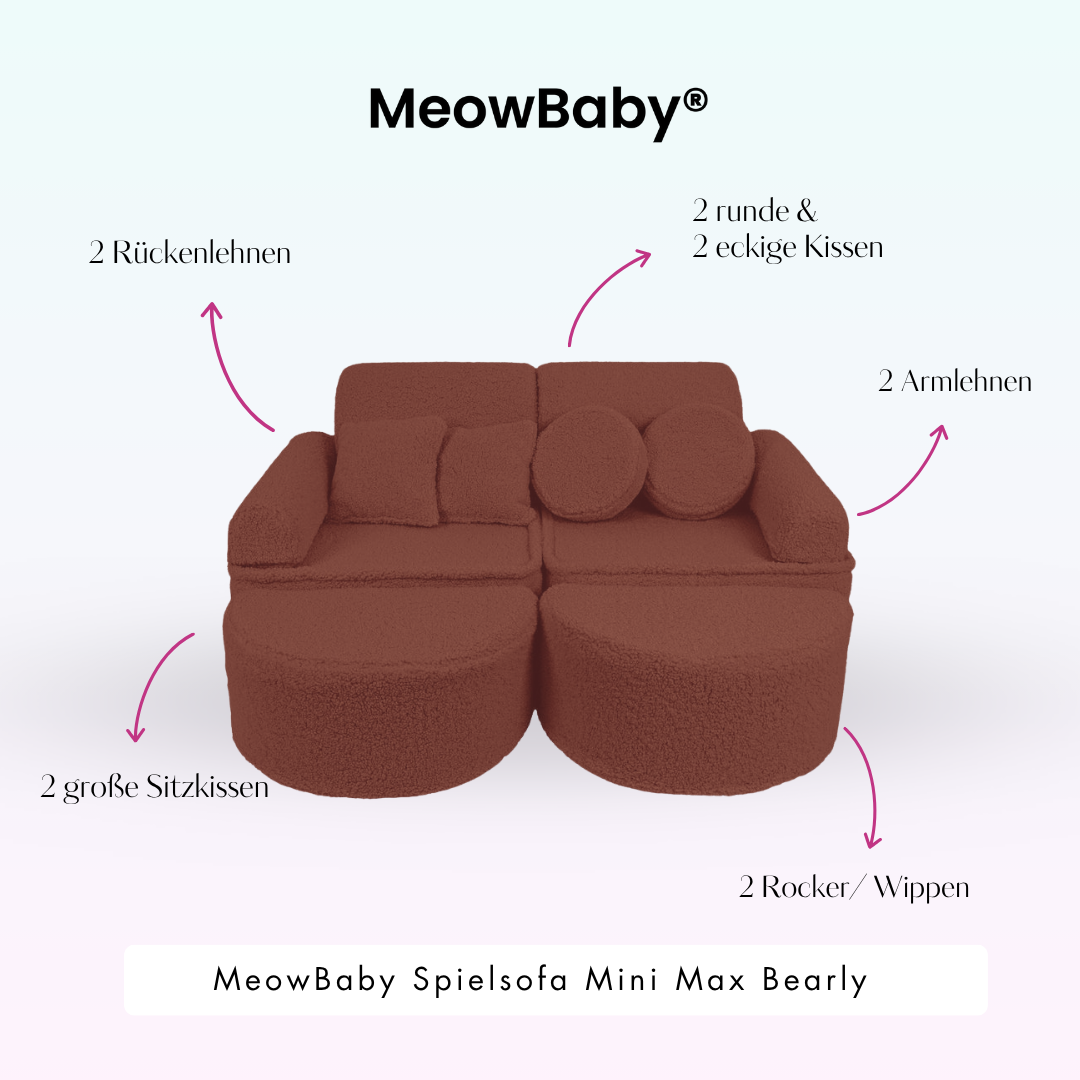 MeowBaby.de MeowBaby Spielsofa Mini Max Bearly Soft Teddy Edition