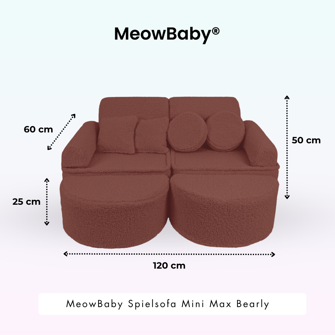 MeowBaby.de MeowBaby Spielsofa Mini Max Bearly Soft Teddy Edition