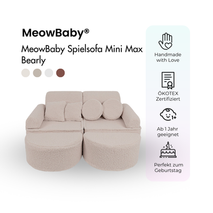 MeowBaby.de MeowBaby Spielsofa Mini Max Bearly Soft Teddy Edition