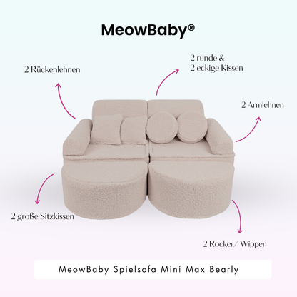 MeowBaby.de MeowBaby Spielsofa Mini Max Bearly Soft Teddy Edition