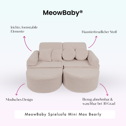 MeowBaby.de MeowBaby Spielsofa Mini Max Bearly Soft Teddy Edition
