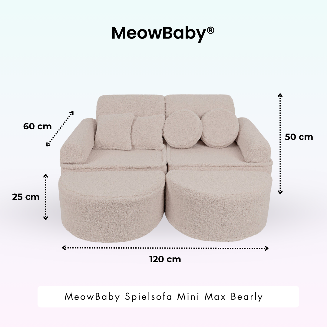 MeowBaby.de MeowBaby Spielsofa Mini Max Bearly Soft Teddy Edition