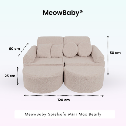 MeowBaby.de MeowBaby Spielsofa Mini Max Bearly Soft Teddy Edition
