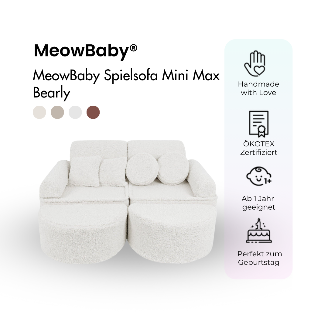 MeowBaby.de MeowBaby Spielsofa Mini Max Bearly Soft Teddy Edition