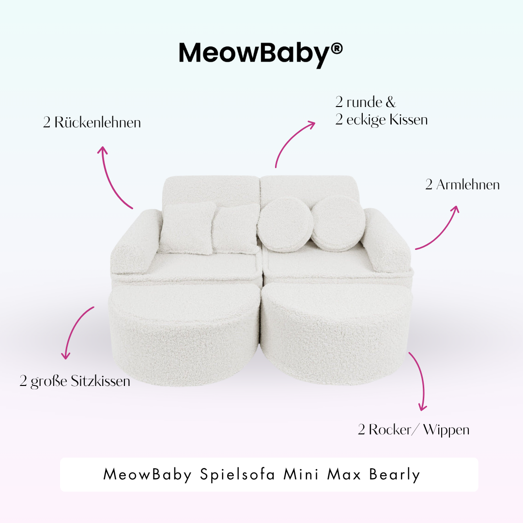 MeowBaby.de MeowBaby Spielsofa Mini Max Bearly Soft Teddy Edition
