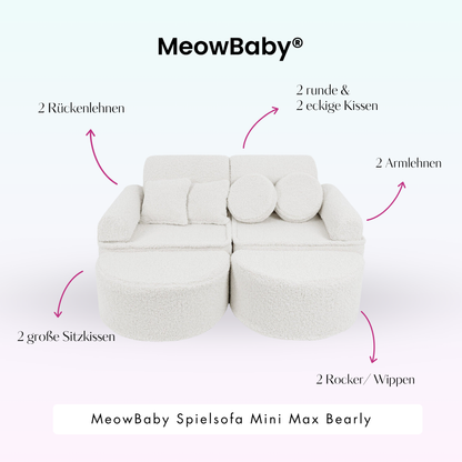 MeowBaby.de MeowBaby Spielsofa Mini Max Bearly Soft Teddy Edition