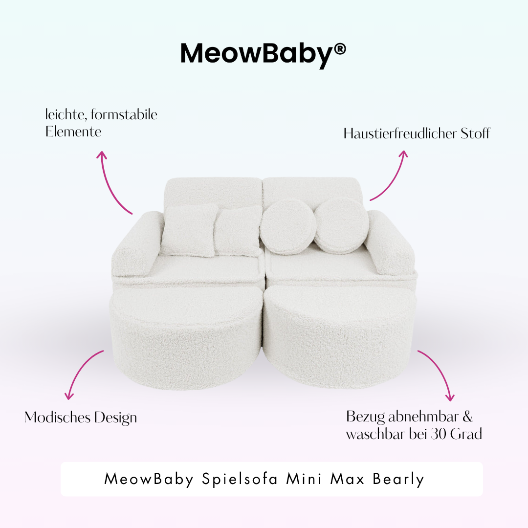 MeowBaby.de MeowBaby Spielsofa Mini Max Bearly Soft Teddy Edition