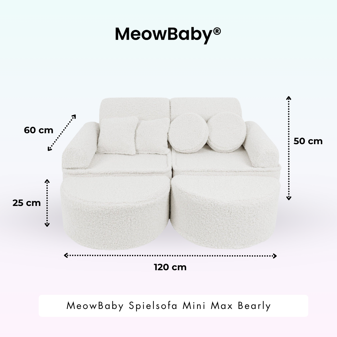 MeowBaby.de MeowBaby Spielsofa Mini Max Bearly Soft Teddy Edition