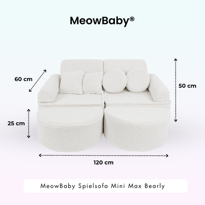 MeowBaby.de MeowBaby Spielsofa Mini Max Bearly Soft Teddy Edition