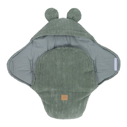 MeowBaby.de MeowBaby Einschlagdecke mit Bärenohren Classic Cord Edition