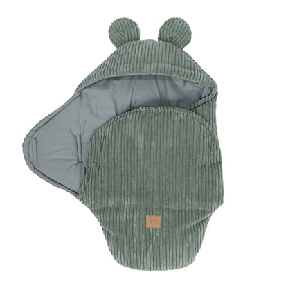 MeowBaby.de MeowBaby Einschlagdecke mit Bärenohren Classic Cord Edition