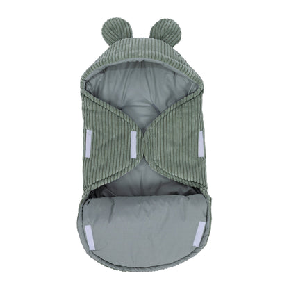 MeowBaby.de MeowBaby Einschlagdecke mit Bärenohren Classic Cord Edition