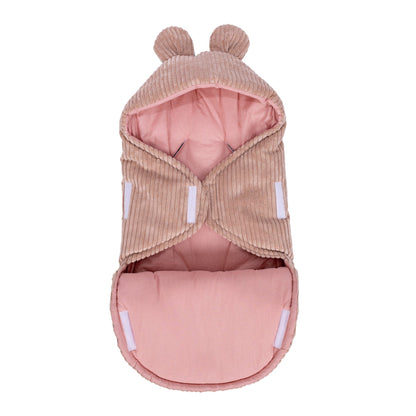 MeowBaby.de MeowBaby Einschlagdecke mit Bärenohren Classic Cord Edition