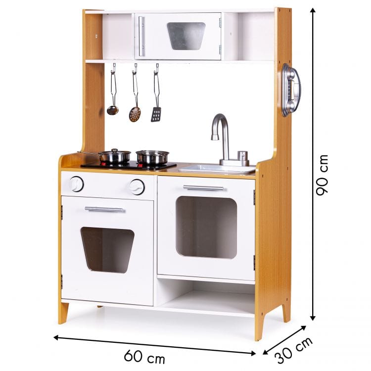 MeowBaby.de MeowBaby Montessori Holzspielküche mit Zubehör weiß