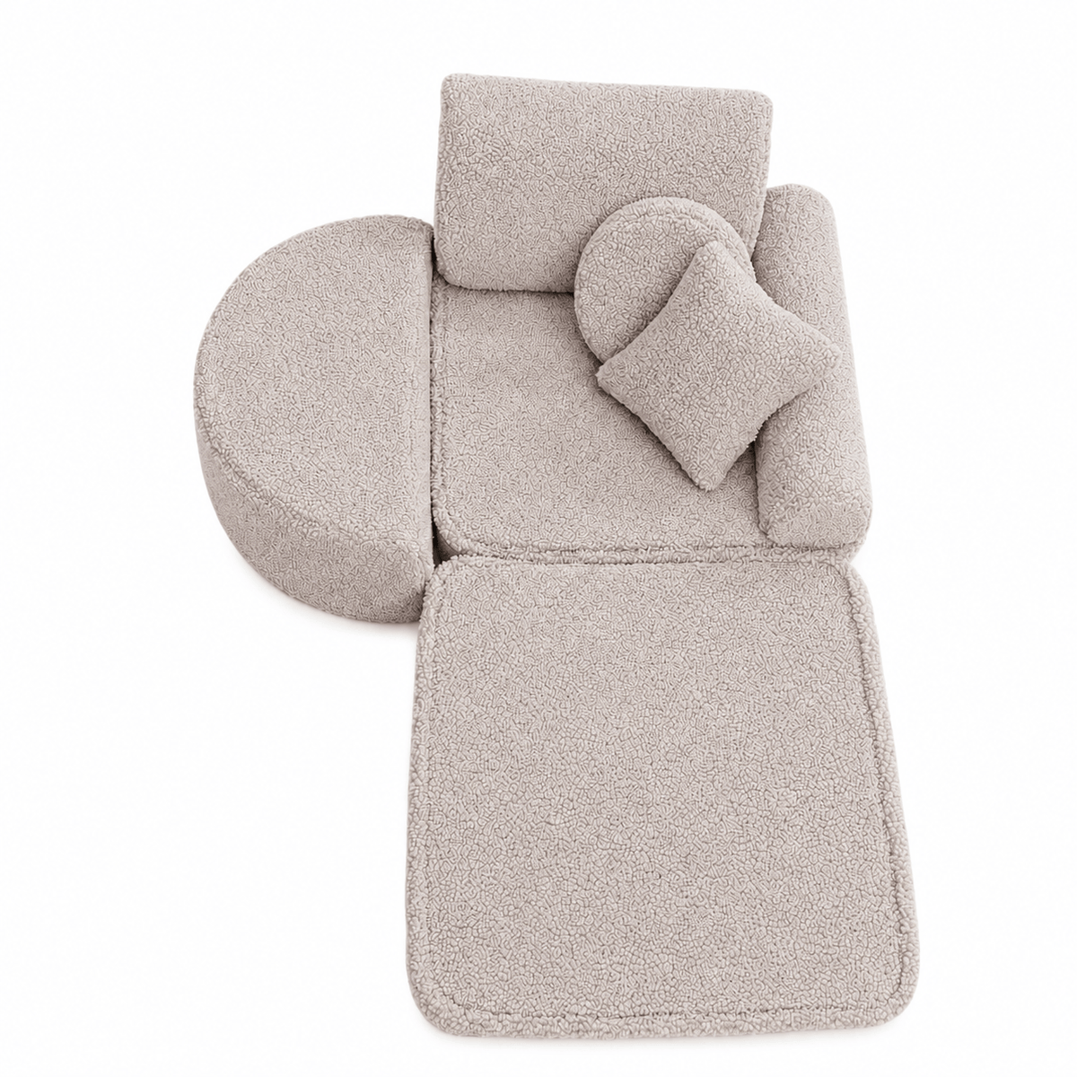 MeowBaby.de MeowBaby Kindersessel 3-in-1 Max Bearly - faltbare Kindercouch & Spielmatratze - Soft Teddy Edition