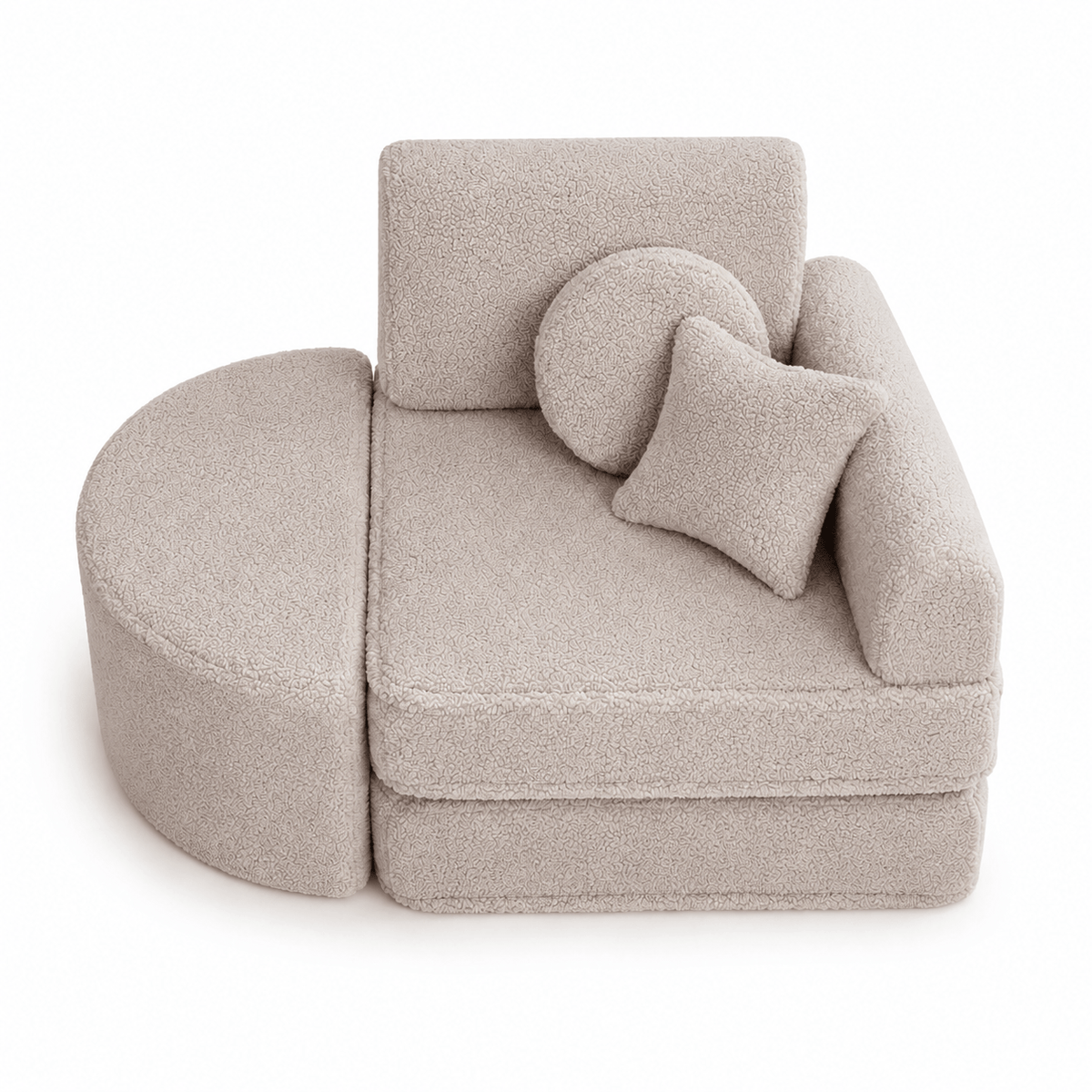 MeowBaby.de MeowBaby Kindersessel 3-in-1 Max Bearly - faltbare Kindercouch & Spielmatratze - Soft Teddy Edition