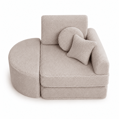 MeowBaby.de MeowBaby Kindersessel 3-in-1 Max Bearly - faltbare Kindercouch & Spielmatratze - Soft Teddy Edition