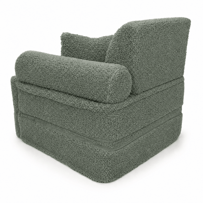 MeowBaby.de MeowBaby Kindersessel 3-in-1 Max Bearly - faltbare Kindercouch & Spielmatratze - Soft Teddy Edition