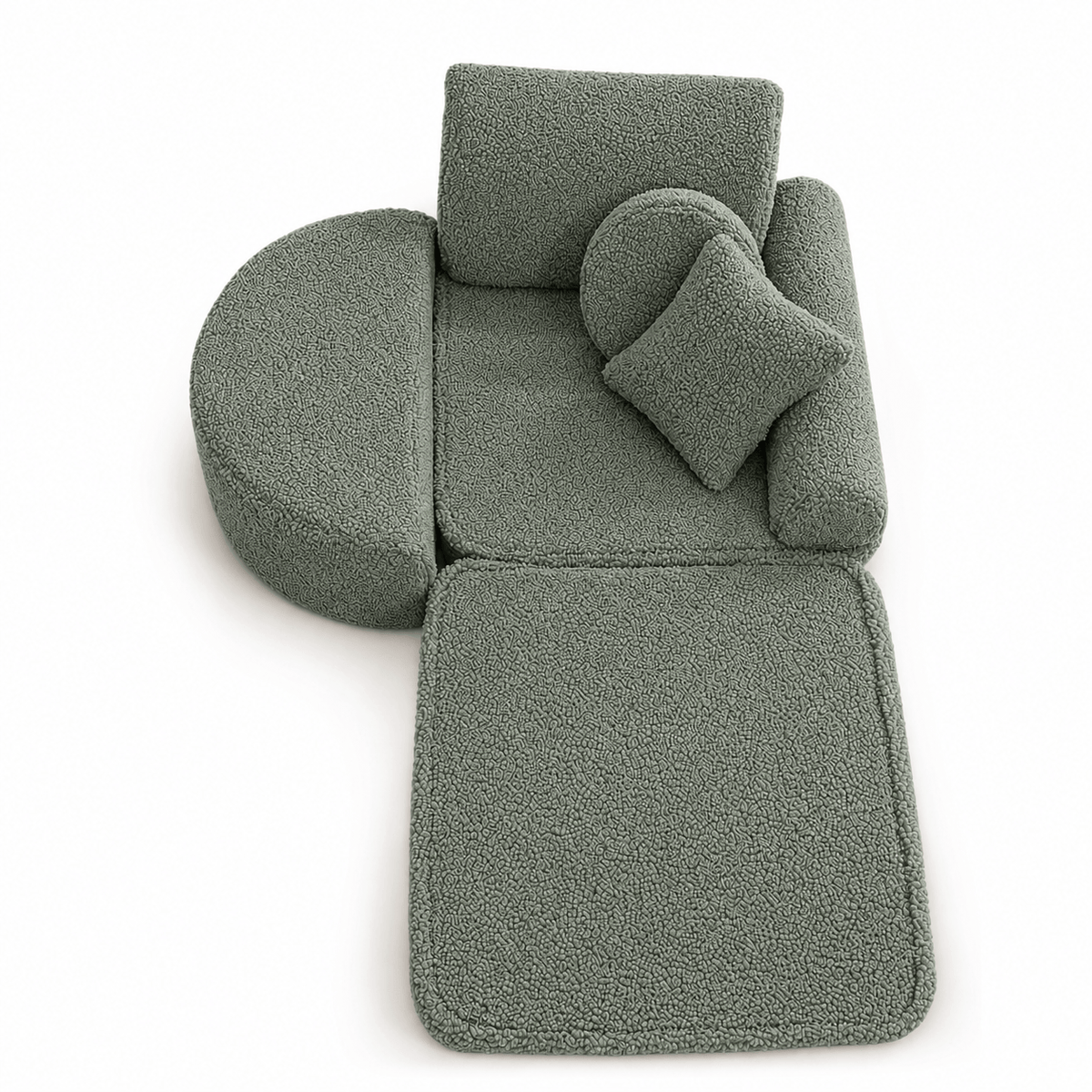 MeowBaby.de MeowBaby Kindersessel 3-in-1 Max Bearly - faltbare Kindercouch & Spielmatratze - Soft Teddy Edition