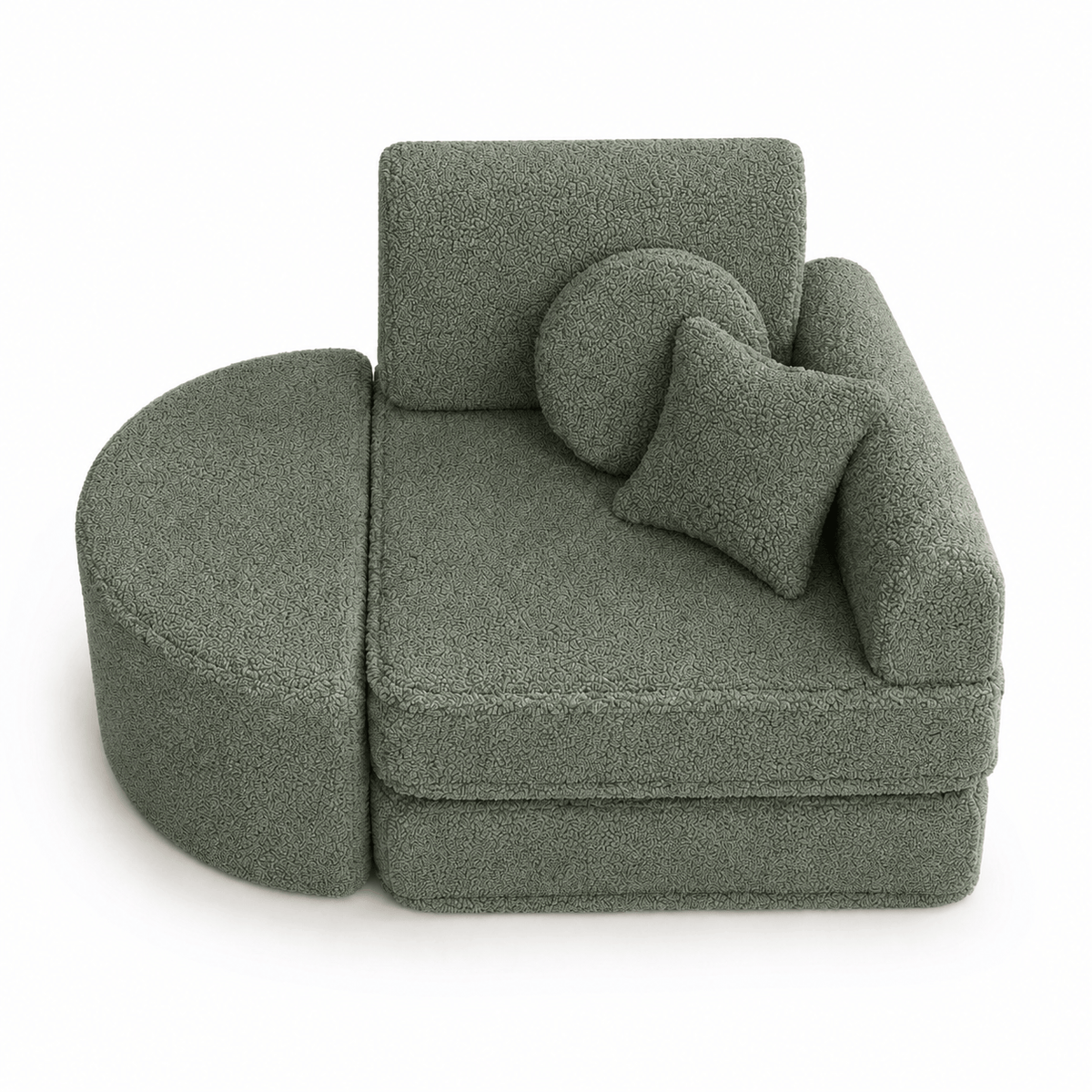 MeowBaby.de MeowBaby Kindersessel 3-in-1 Max Bearly - faltbare Kindercouch & Spielmatratze - Soft Teddy Edition