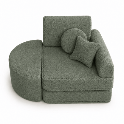 MeowBaby.de MeowBaby Kindersessel 3-in-1 Max Bearly - faltbare Kindercouch & Spielmatratze - Soft Teddy Edition