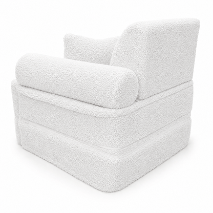 MeowBaby.de MeowBaby Kindersessel 3-in-1 Max Bearly - faltbare Kindercouch & Spielmatratze - Soft Teddy Edition