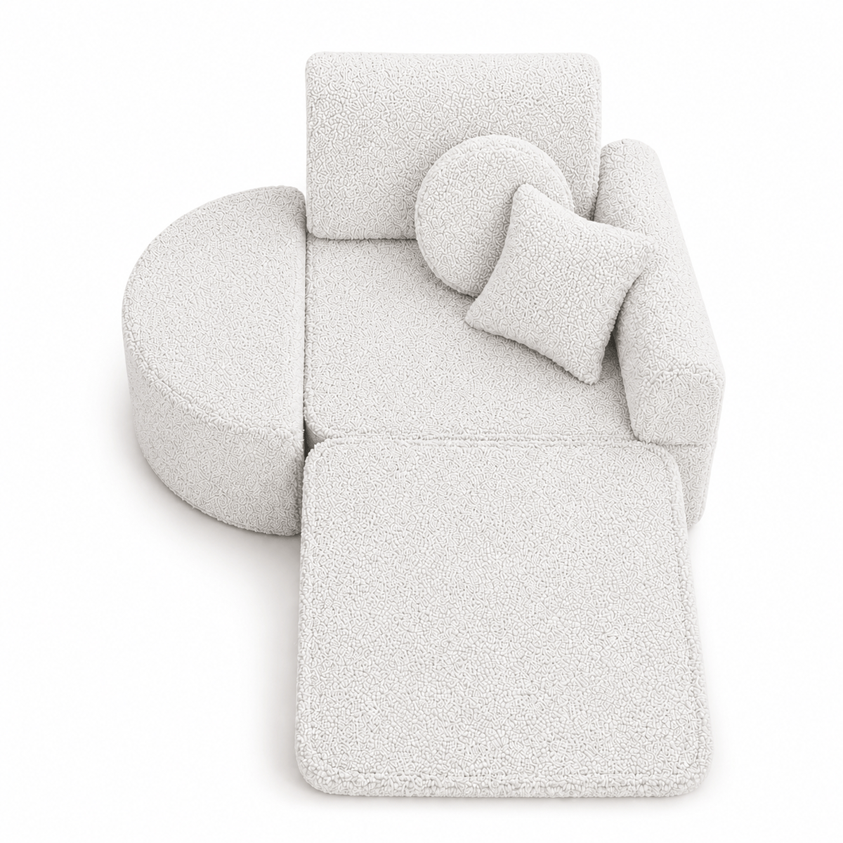MeowBaby.de MeowBaby Kindersessel 3-in-1 Max Bearly - faltbare Kindercouch & Spielmatratze - Soft Teddy Edition