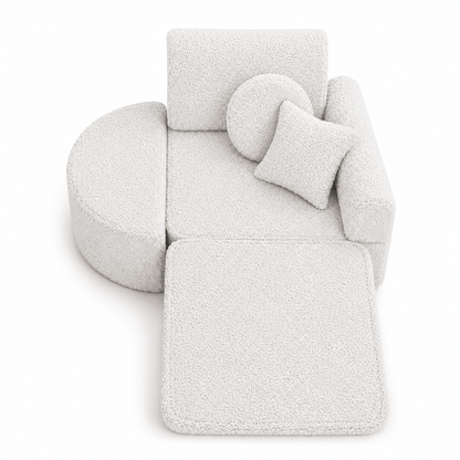 MeowBaby.de MeowBaby Kindersessel 3-in-1 Max Bearly - faltbare Kindercouch & Spielmatratze - Soft Teddy Edition