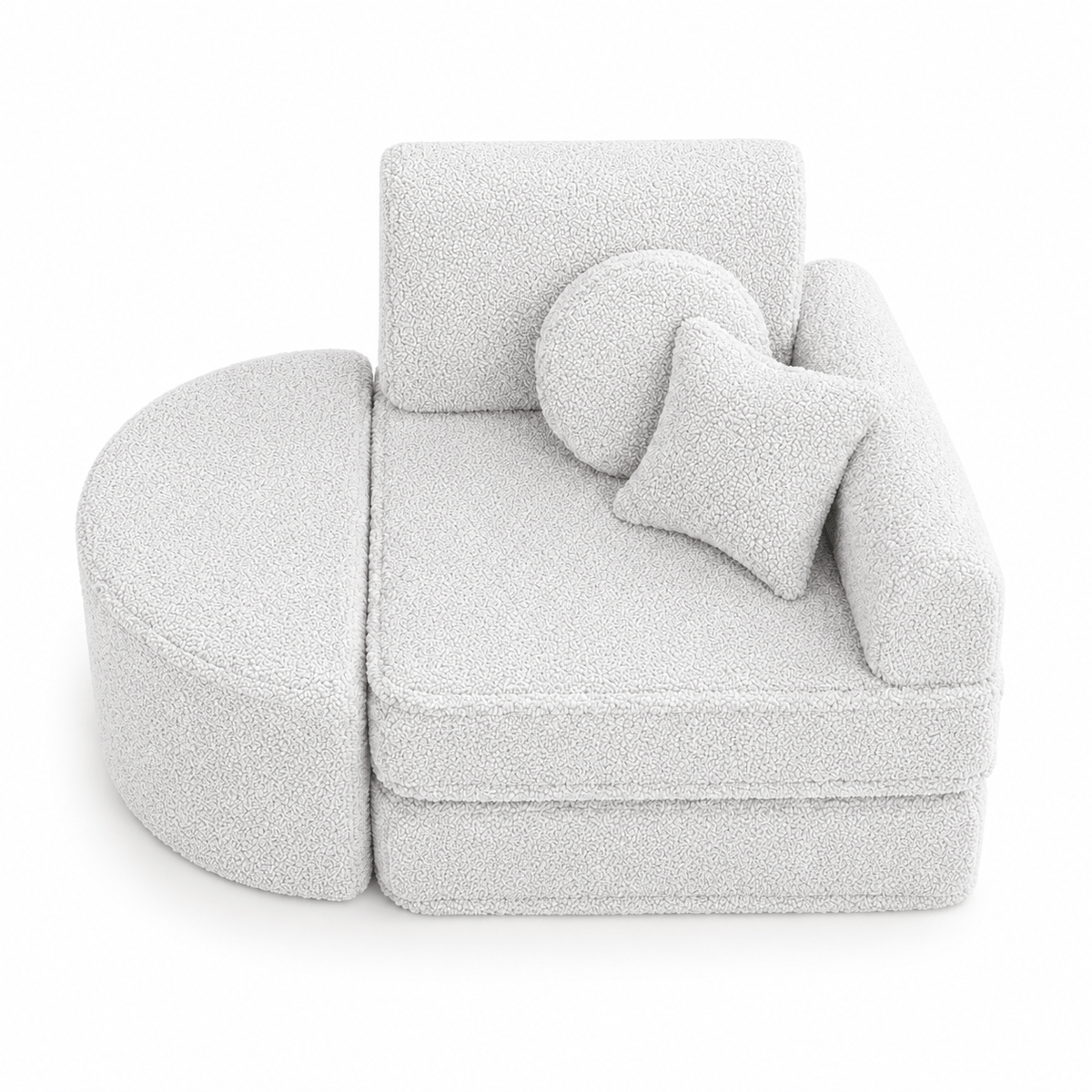 MeowBaby.de MeowBaby Kindersessel 3-in-1 Max Bearly - faltbare Kindercouch & Spielmatratze - Soft Teddy Edition