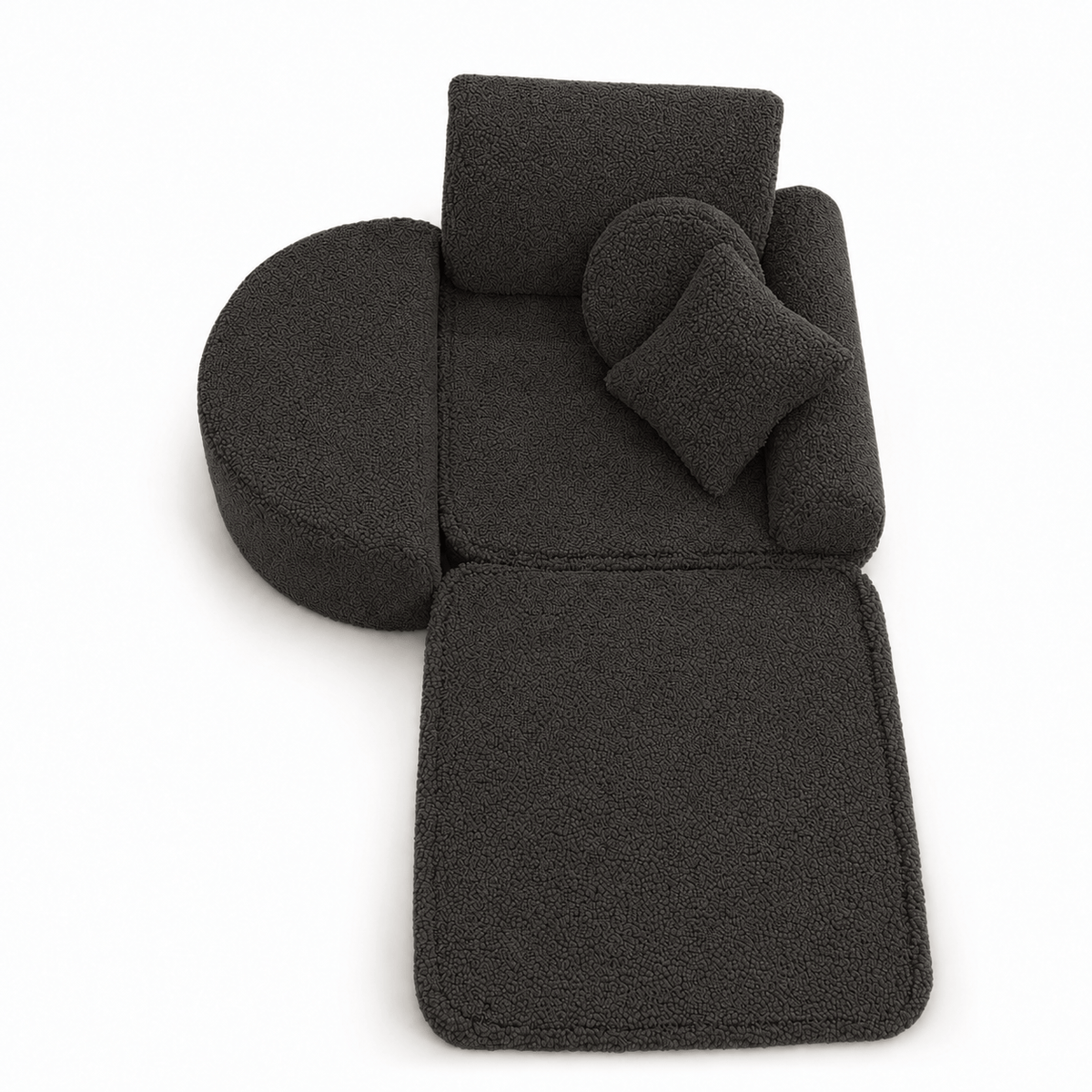 MeowBaby.de MeowBaby Kindersessel 3-in-1 Max Bearly - faltbare Kindercouch & Spielmatratze - Soft Teddy Edition
