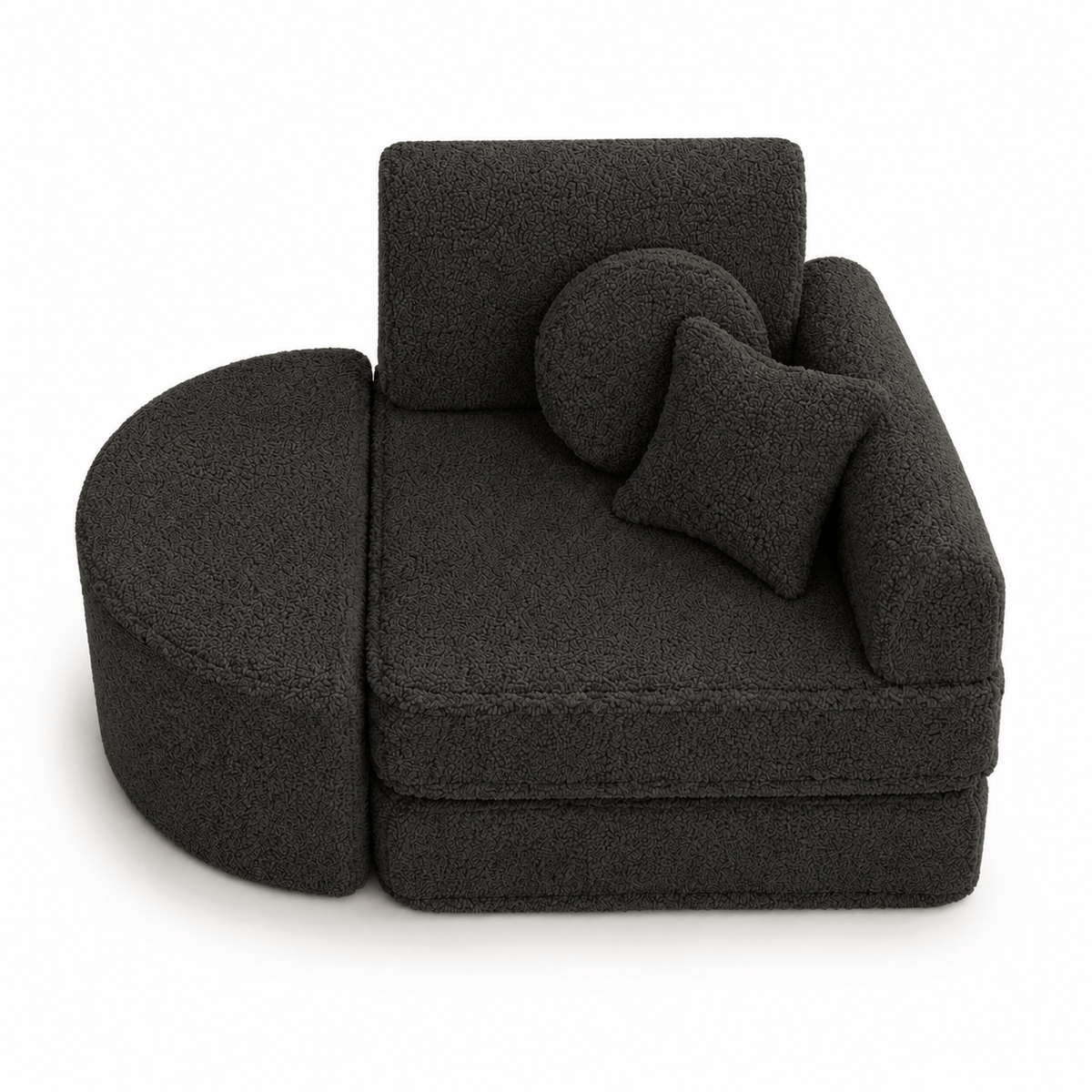 MeowBaby.de MeowBaby Kindersessel 3-in-1 Max Bearly - faltbare Kindercouch & Spielmatratze - Soft Teddy Edition
