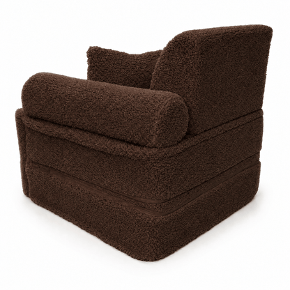 MeowBaby.de MeowBaby Kindersessel 3-in-1 Max Bearly - faltbare Kindercouch & Spielmatratze - Soft Teddy Edition