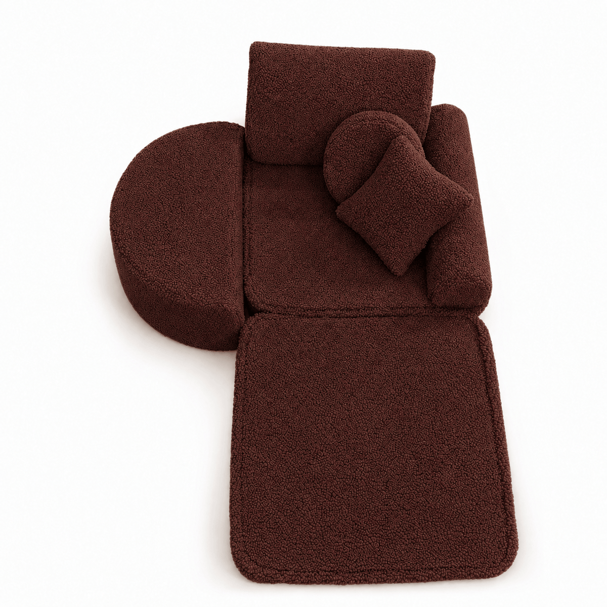 MeowBaby.de MeowBaby Kindersessel 3-in-1 Max Bearly - faltbare Kindercouch & Spielmatratze - Soft Teddy Edition