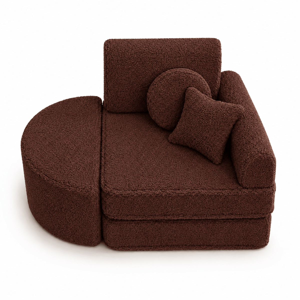 MeowBaby.de MeowBaby Kindersessel 3-in-1 Max Bearly - faltbare Kindercouch & Spielmatratze - Soft Teddy Edition