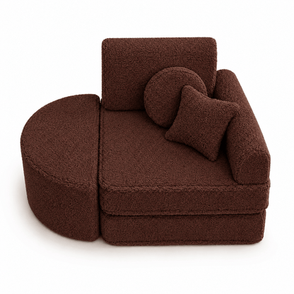 MeowBaby.de MeowBaby Kindersessel 3-in-1 Max Bearly - faltbare Kindercouch & Spielmatratze - Soft Teddy Edition