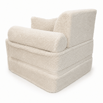 MeowBaby.de MeowBaby Kindersessel 3-in-1 Max Bearly - faltbare Kindercouch & Spielmatratze - Soft Teddy Edition