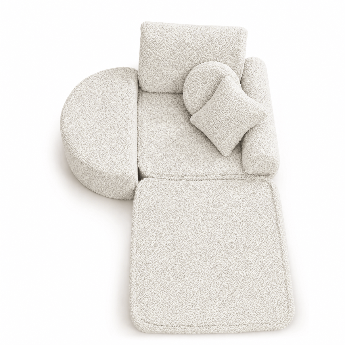 MeowBaby.de MeowBaby Kindersessel 3-in-1 Max Bearly - faltbare Kindercouch & Spielmatratze - Soft Teddy Edition