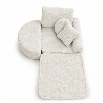 MeowBaby.de MeowBaby Kindersessel 3-in-1 Max Bearly - faltbare Kindercouch & Spielmatratze - Soft Teddy Edition